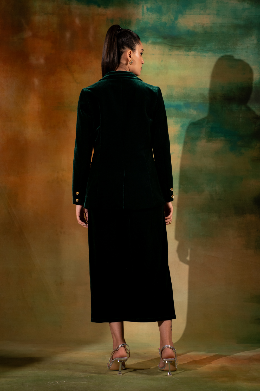 Zuri Side Slit Dress With Blazer