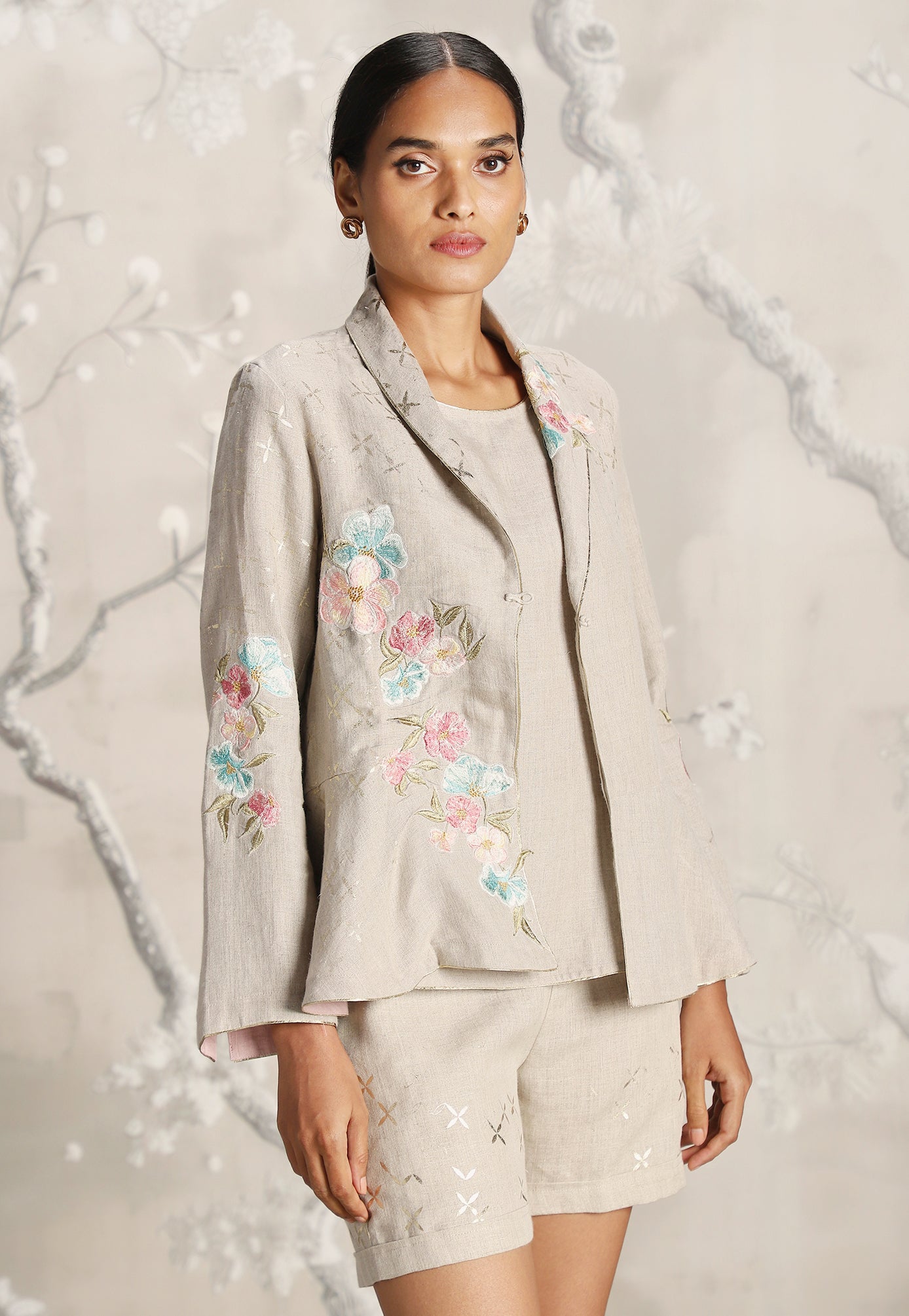 Corsage Peplum Co-Ord With Shorts