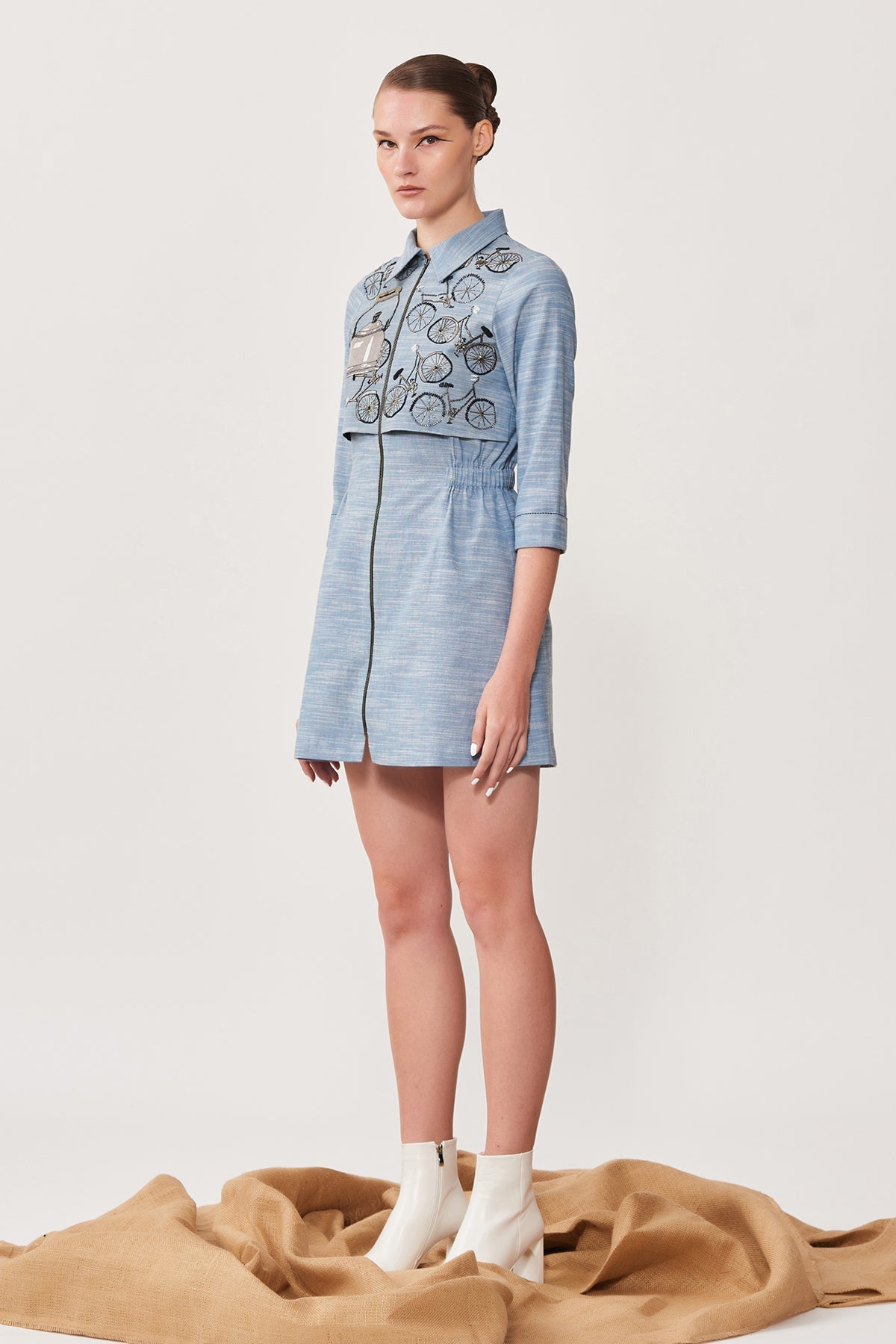 Bikes & Kettle Double Layer Short Dress