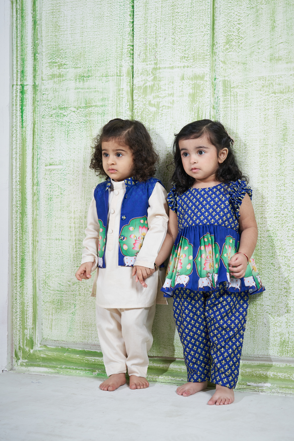 PICHWAI BLUE PEPLUM SET