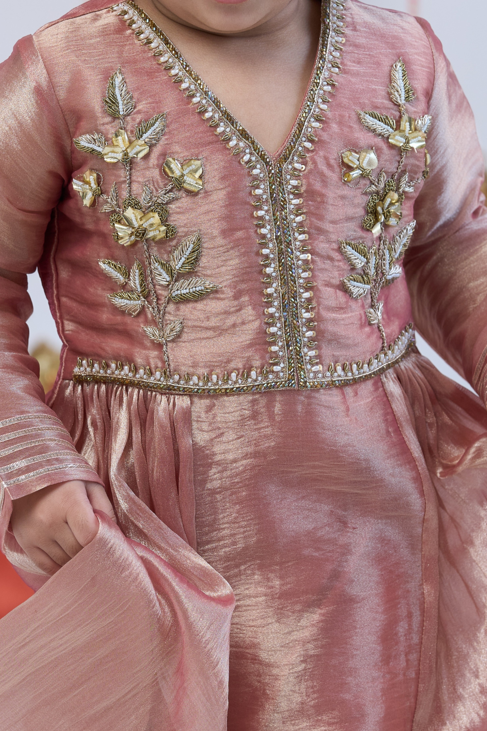 PEACH HANDWORK ANARKALI
