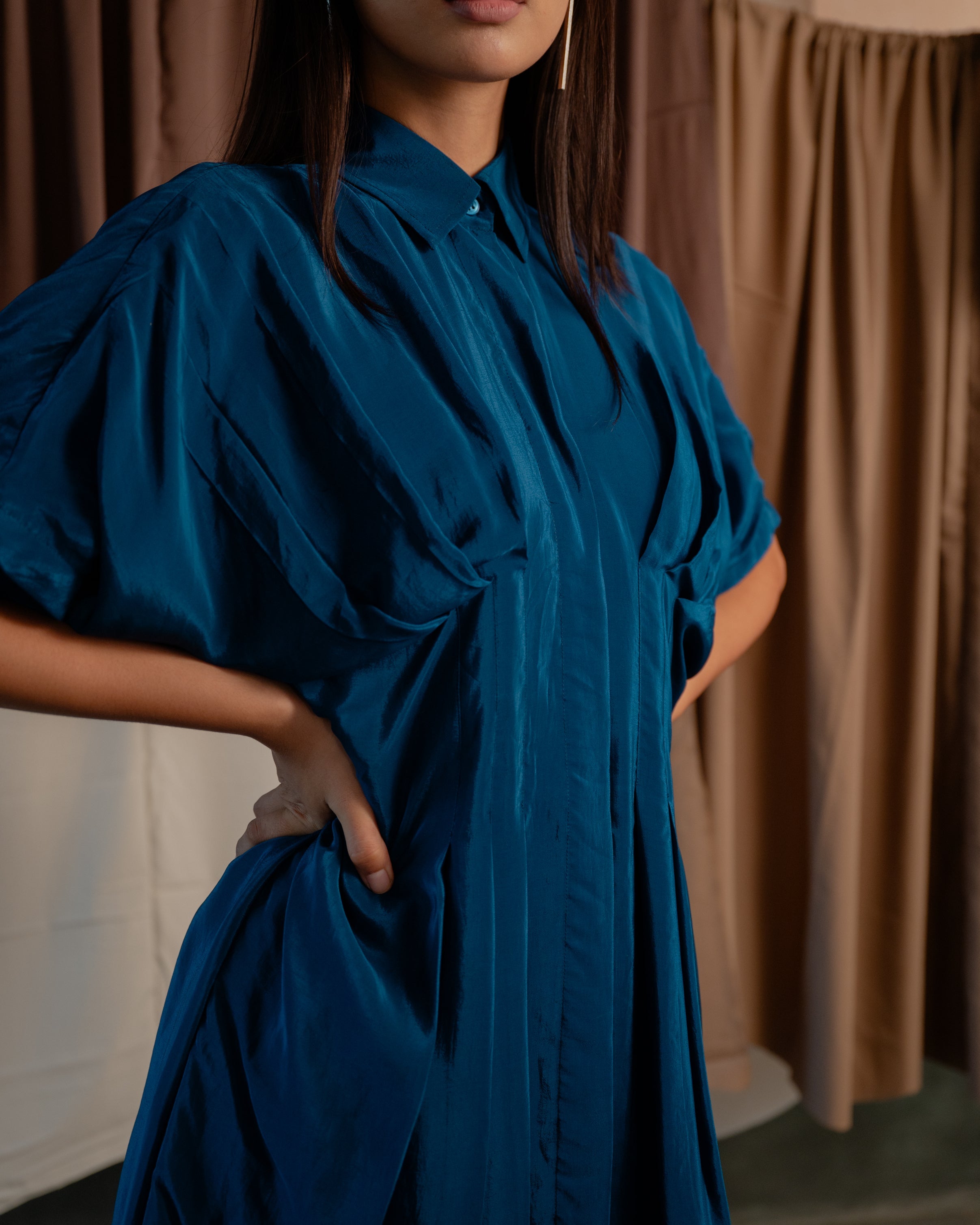 Pleated Shirt Dress