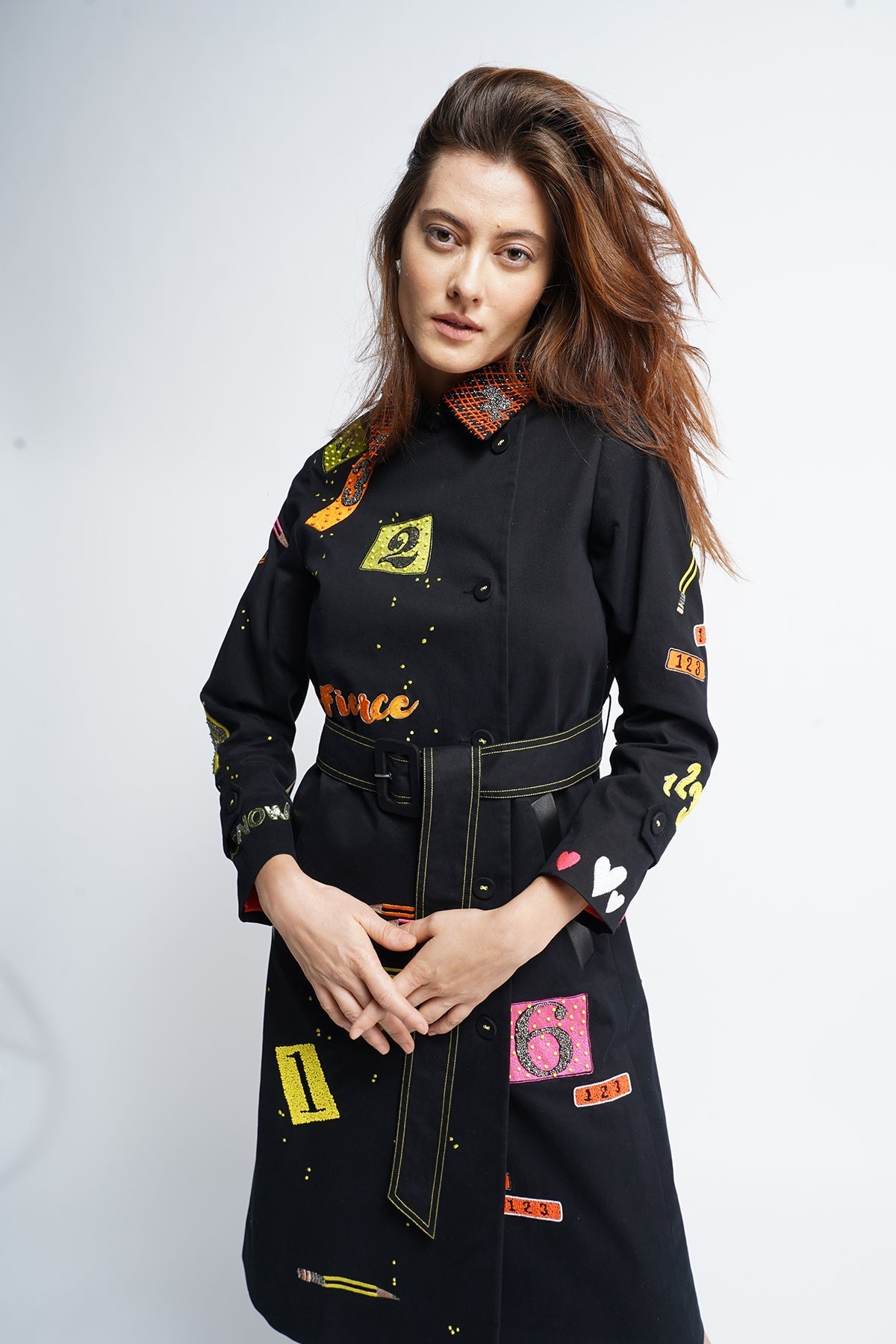 Odd And Even Numbers Trench Coat