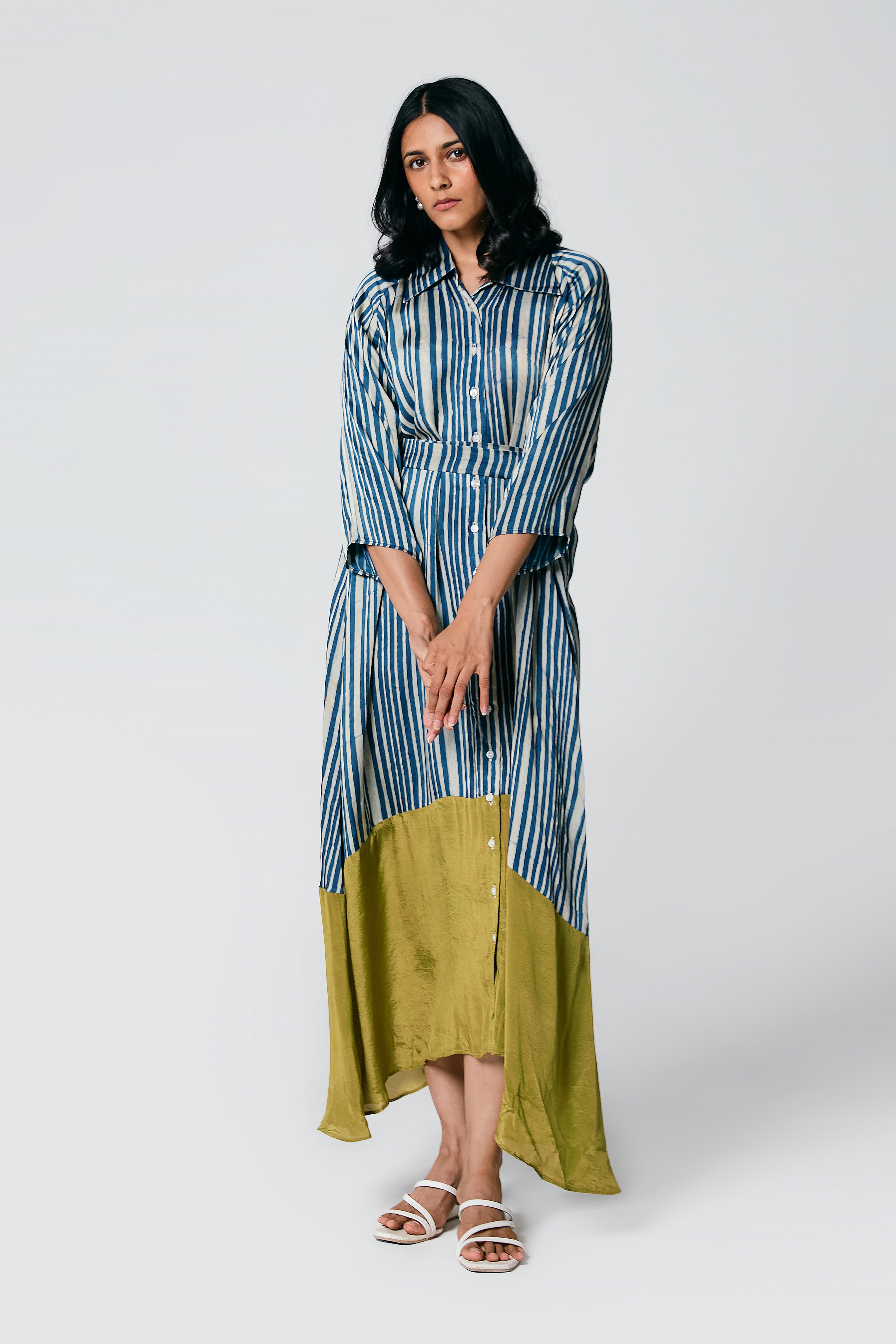 Stripes dress with belt