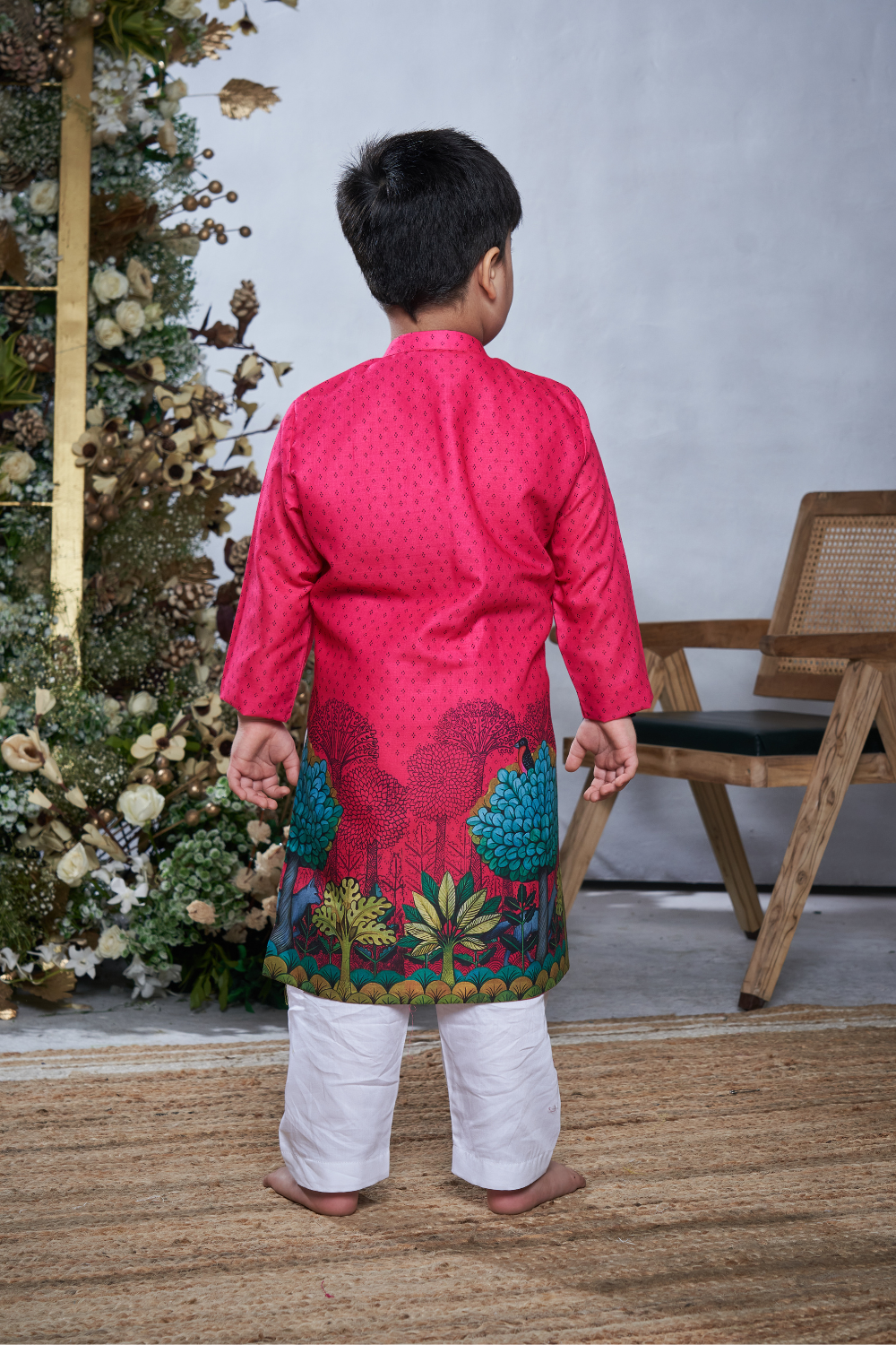 PINK PICHWAI KURTA SET