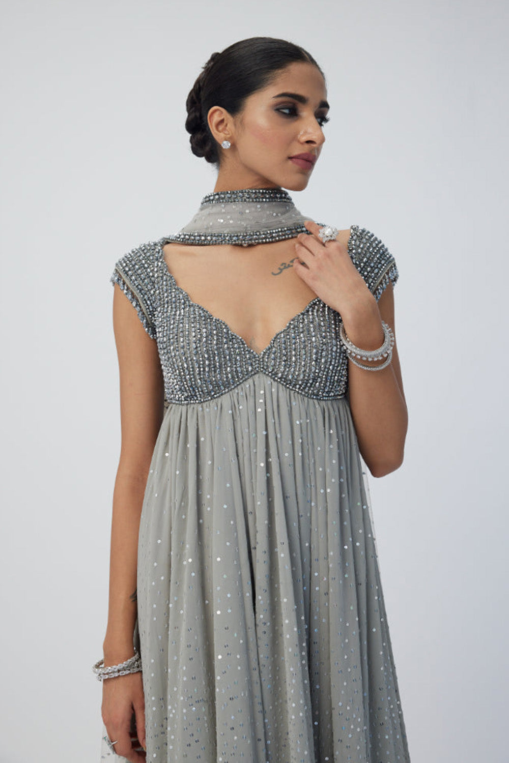 Crystal Grey Kurta Set
