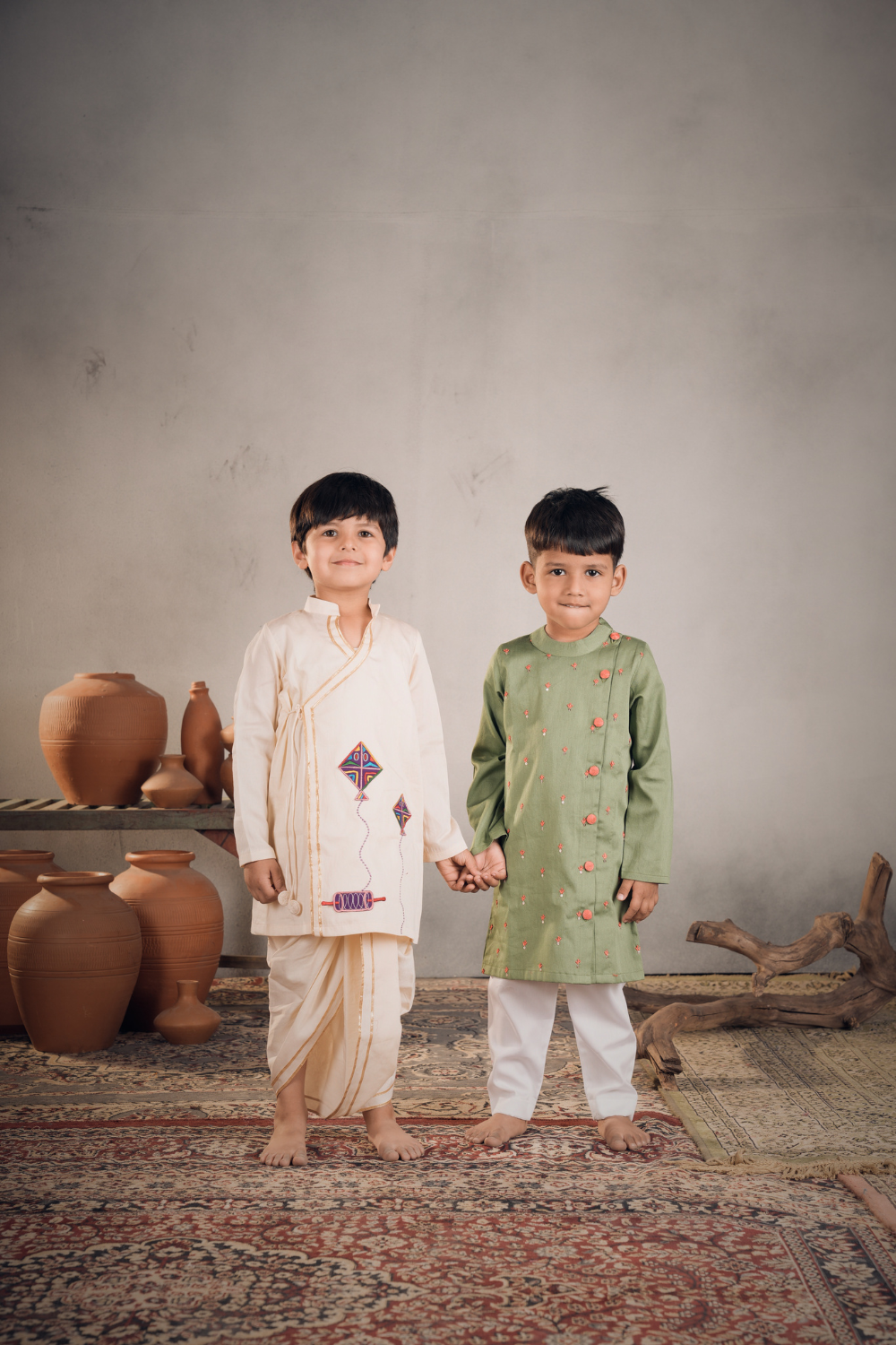 GREEN HANDWORK KURTA SET