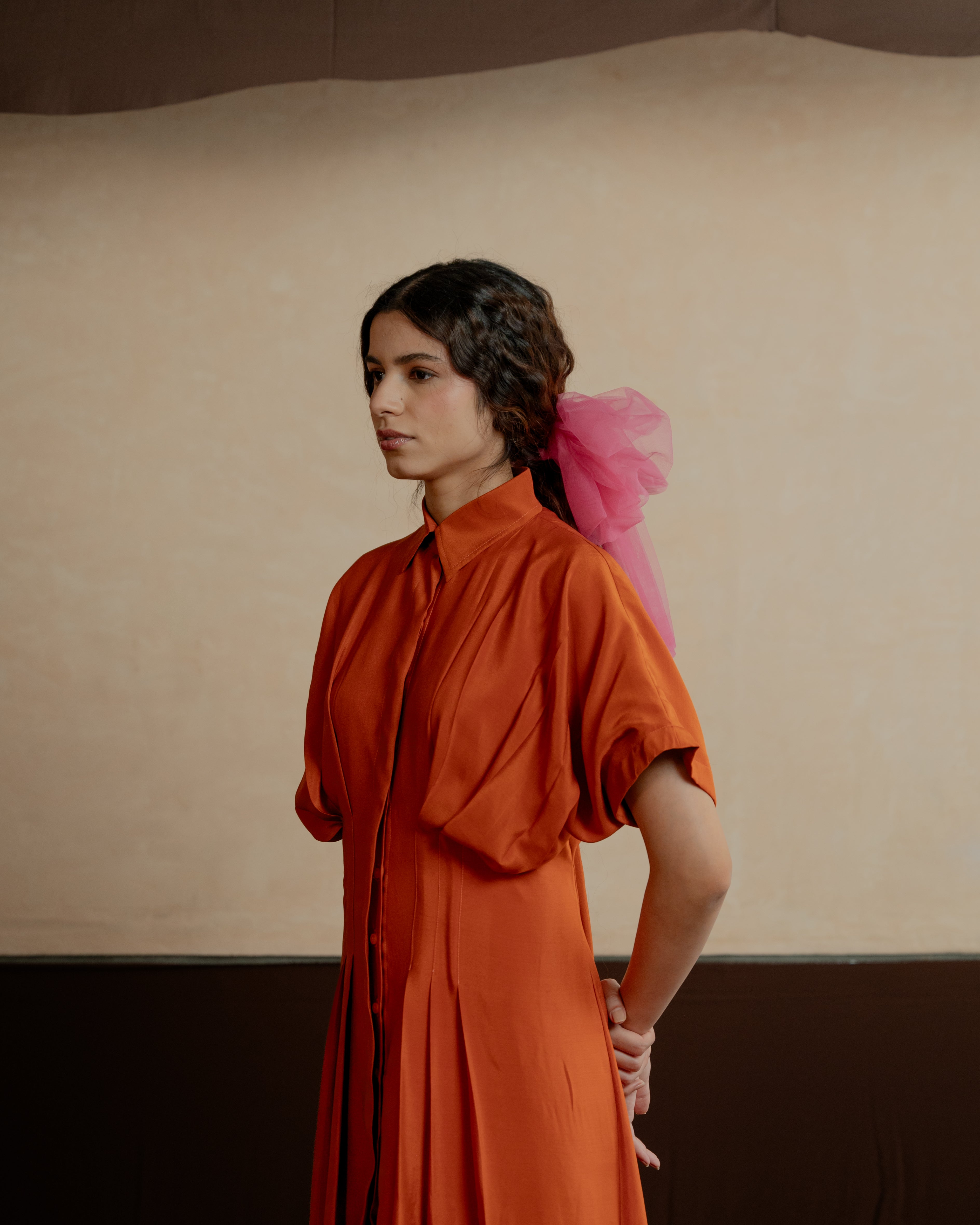 Pleated Shirt Dress