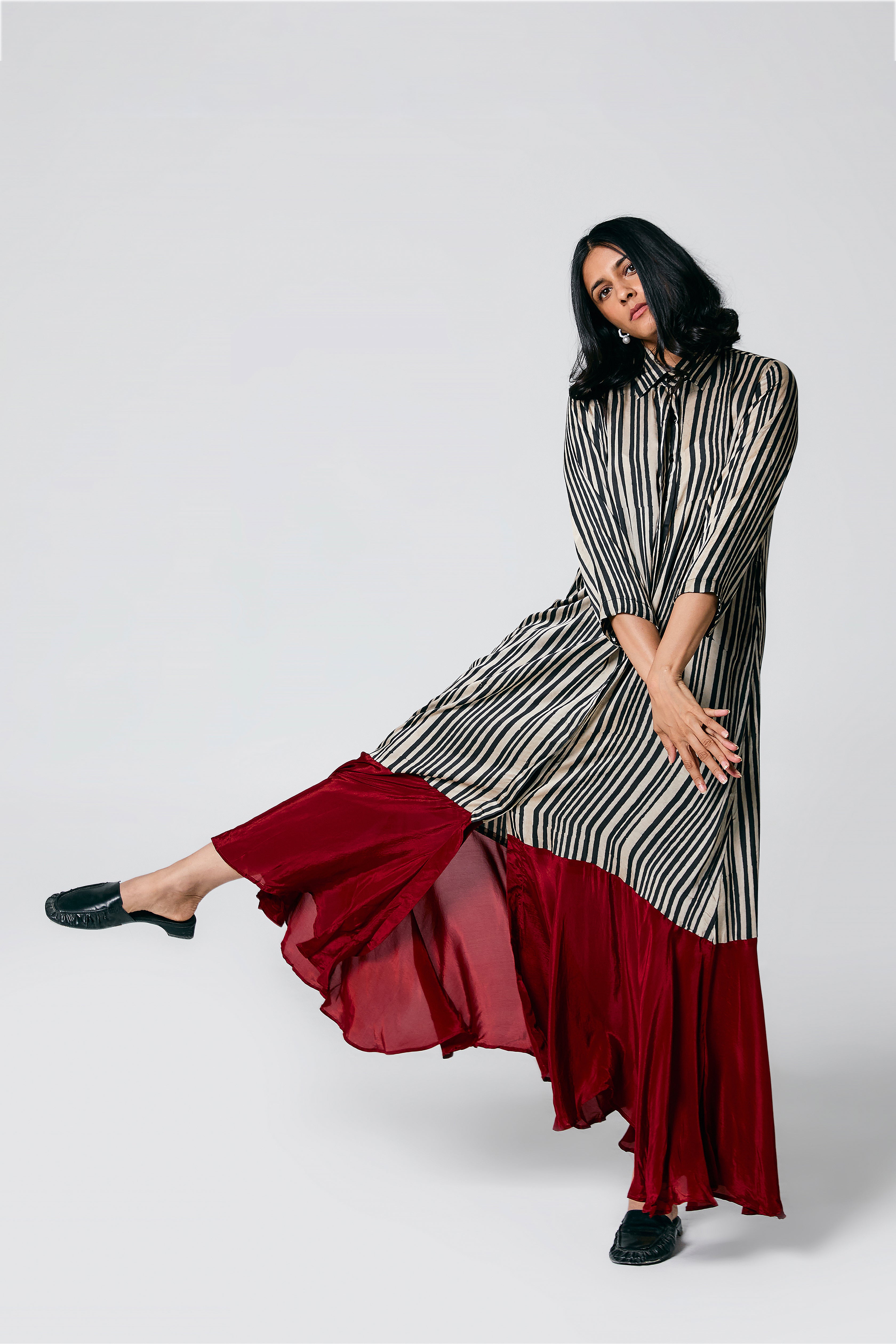 Stripes dress with belt