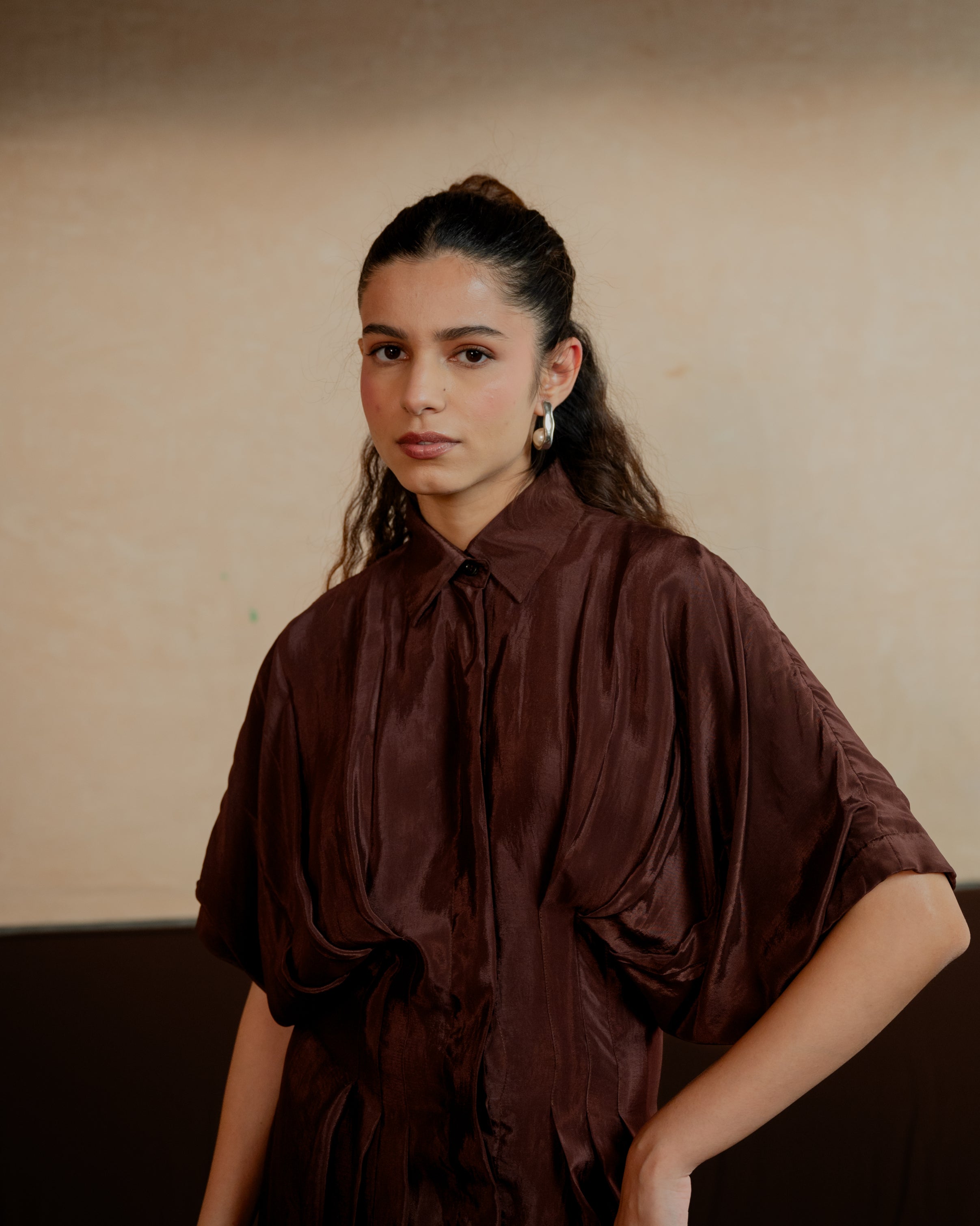 Pleated Shirt Dress