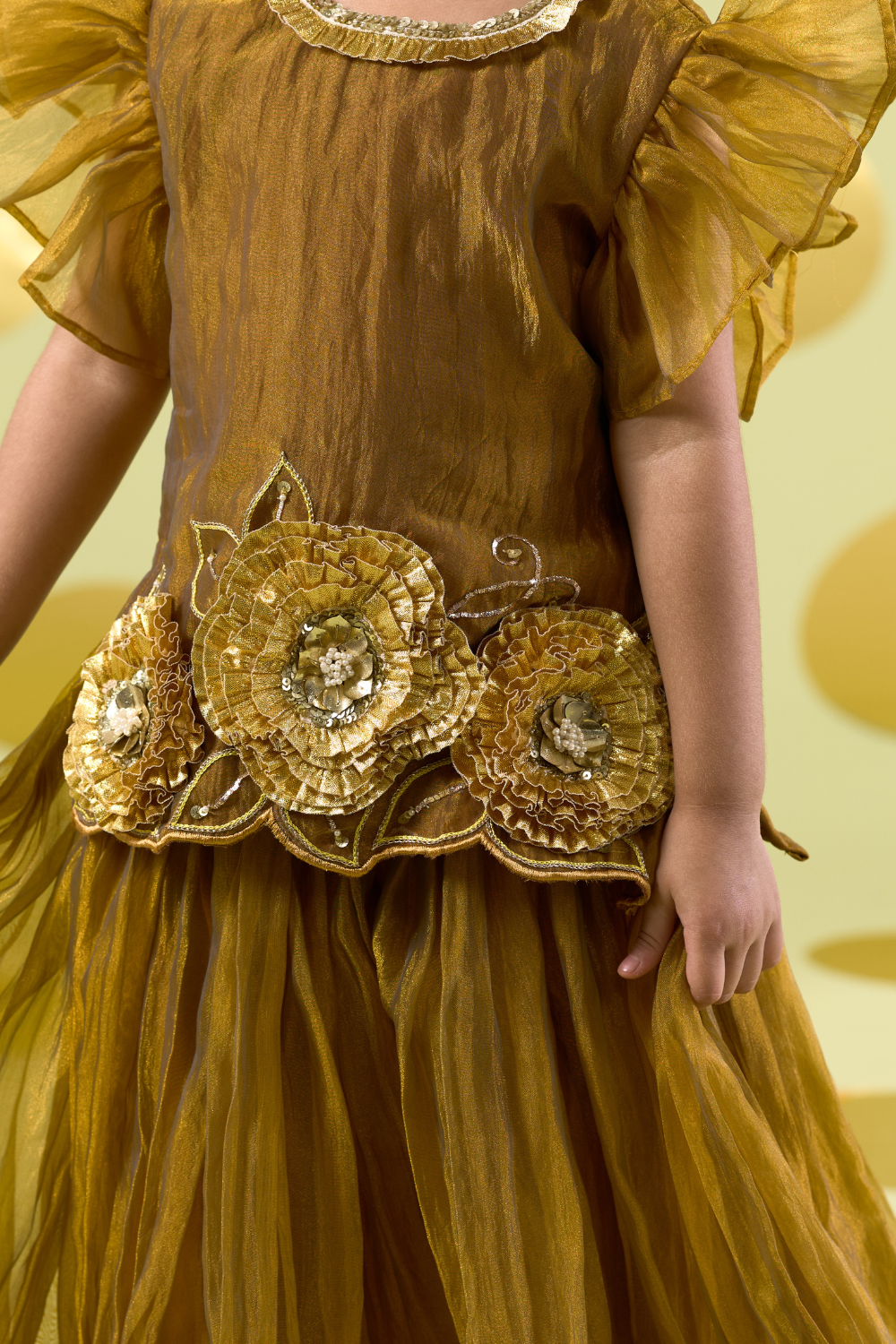 YELLOW GOTA SHARARA SET