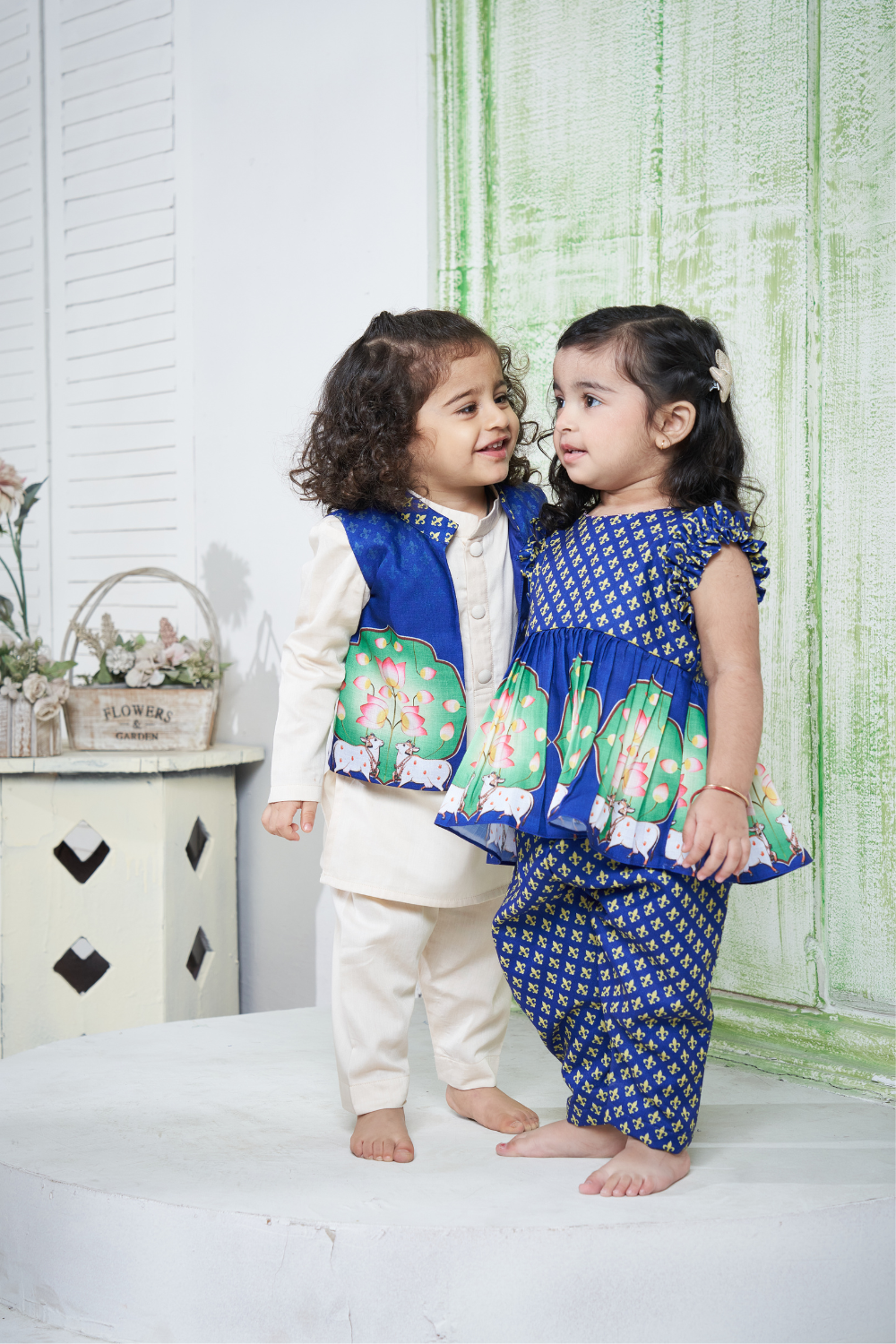 PICHWAI BLUE PEPLUM SET