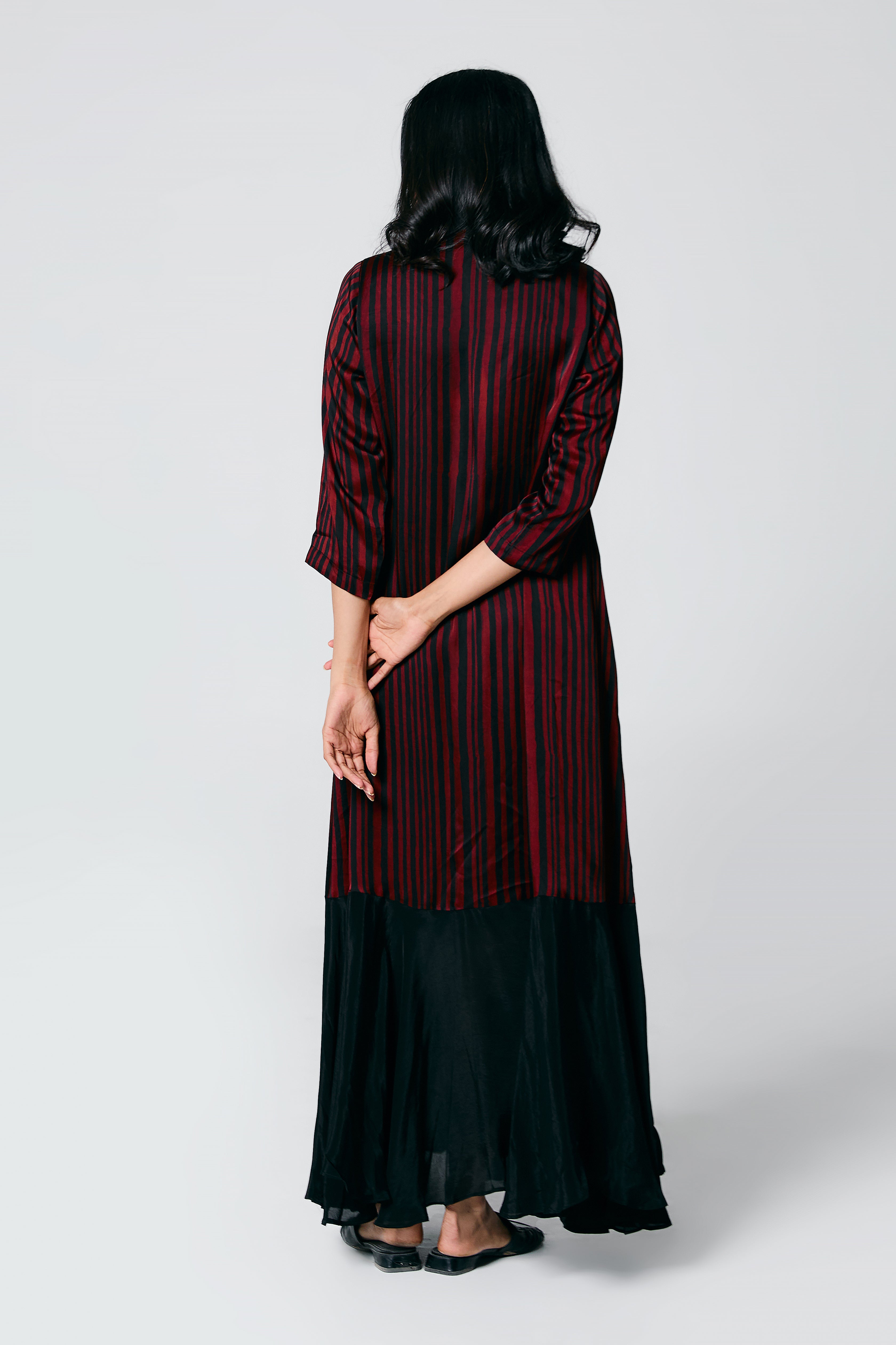 Stripes dress with belt