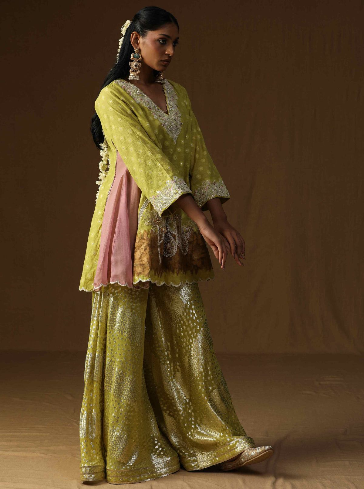 Noor Gul lime Sharara Set