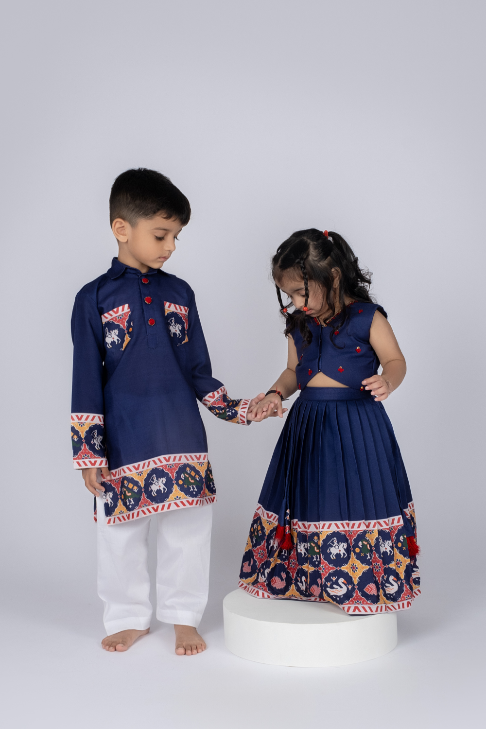 BLUE PATOLA KURTA SET