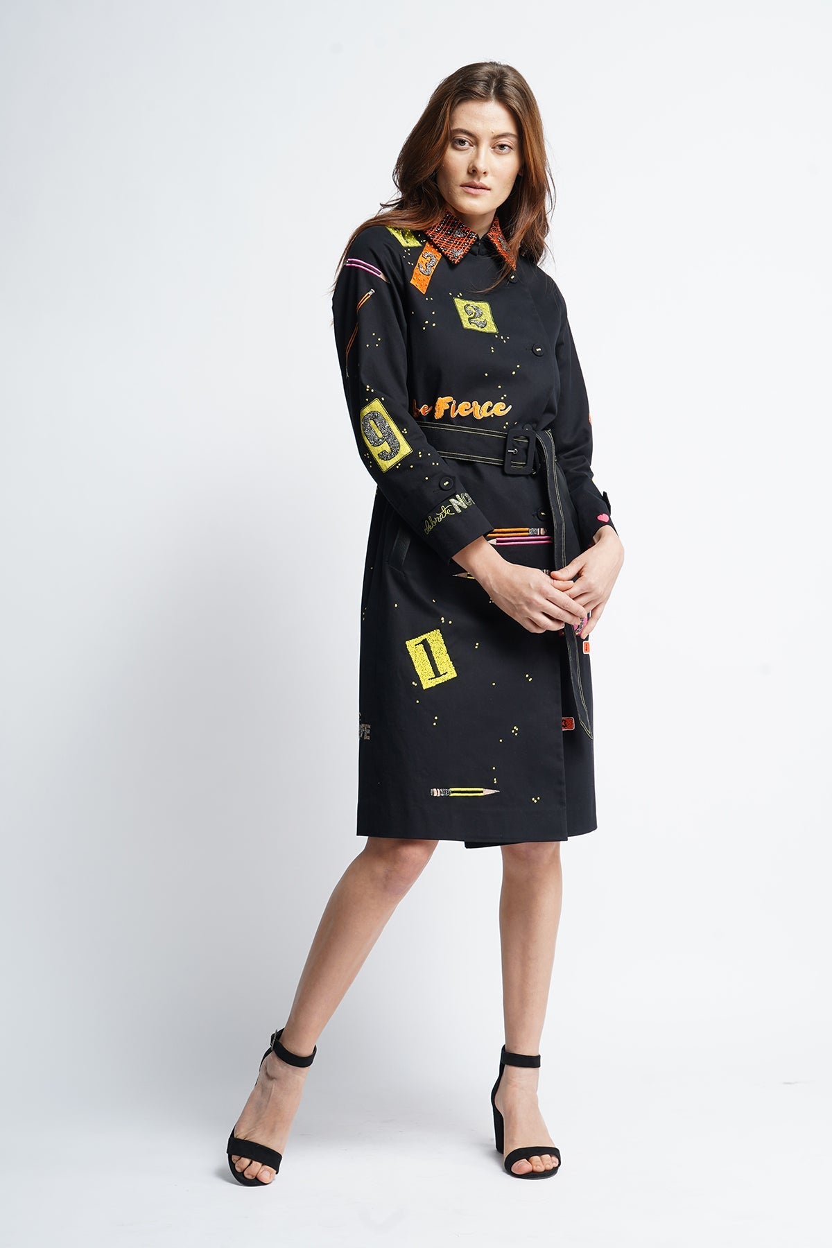 Odd And Even Numbers Trench Coat
