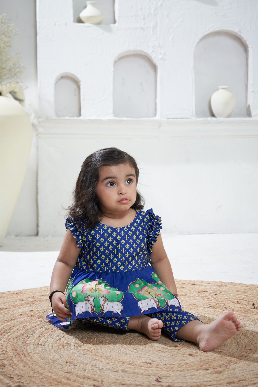 PICHWAI BLUE PEPLUM SET