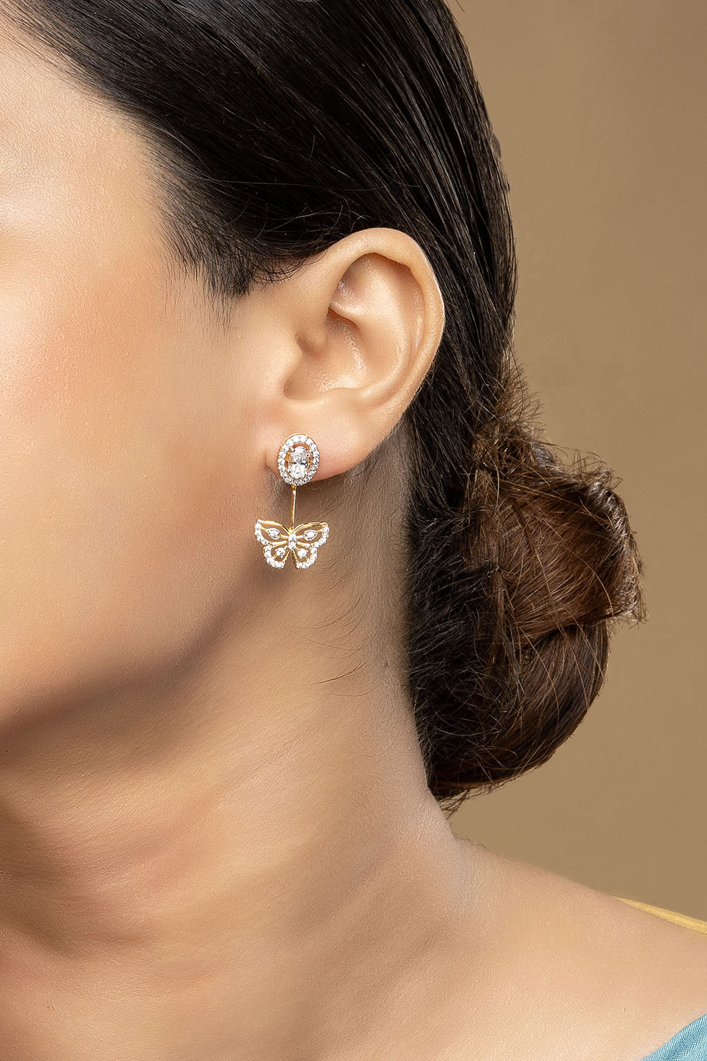 925 Silver Detachable Butterfly Earrings