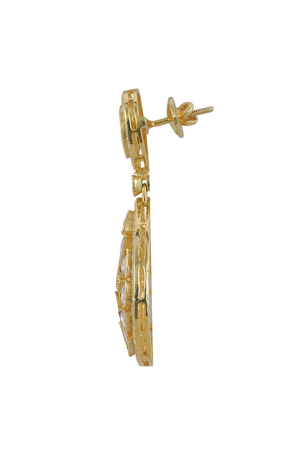 925 Silver Moissanite Polki Spiti Earrings