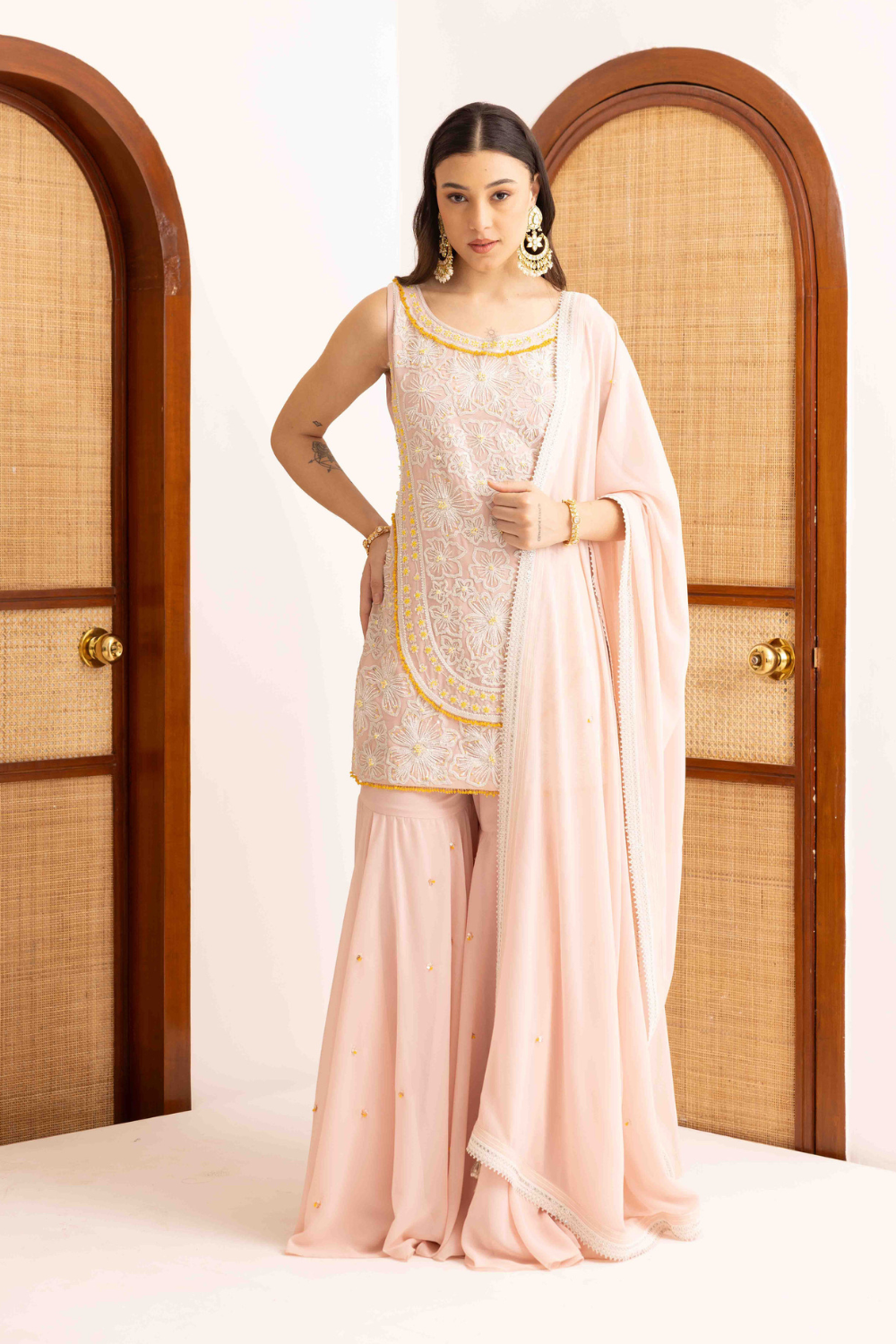 Itr Short Kurta With Sharara