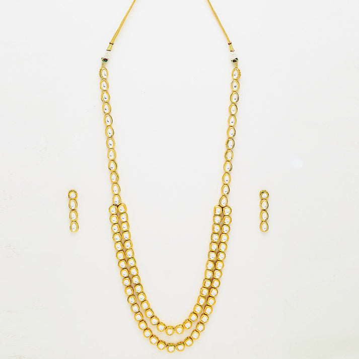 Long Kundan Neckpiece With Earrings