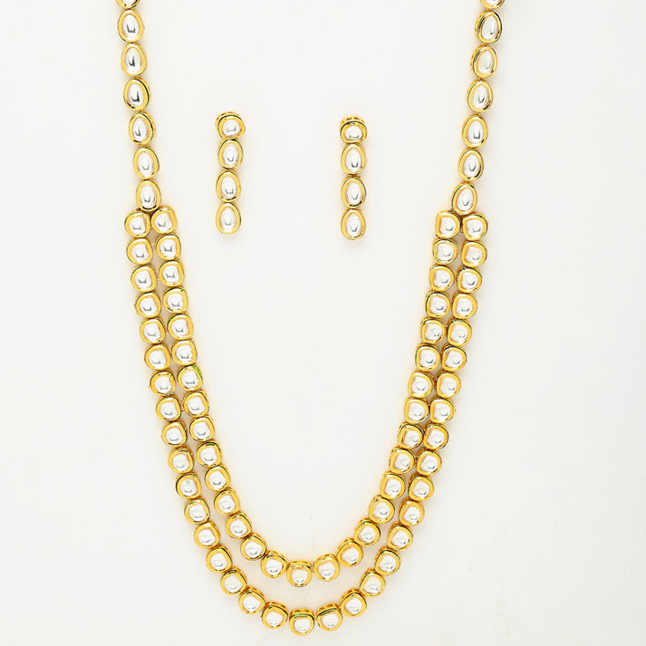 Long Kundan Neckpiece With Earrings