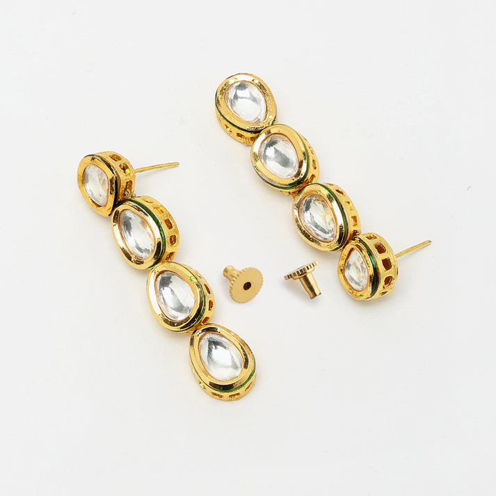 Long Kundan Neckpiece With Earrings