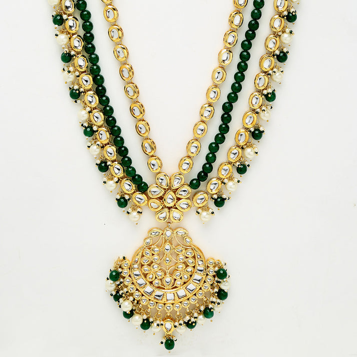 Long Kundan Neckpiece With Earrings