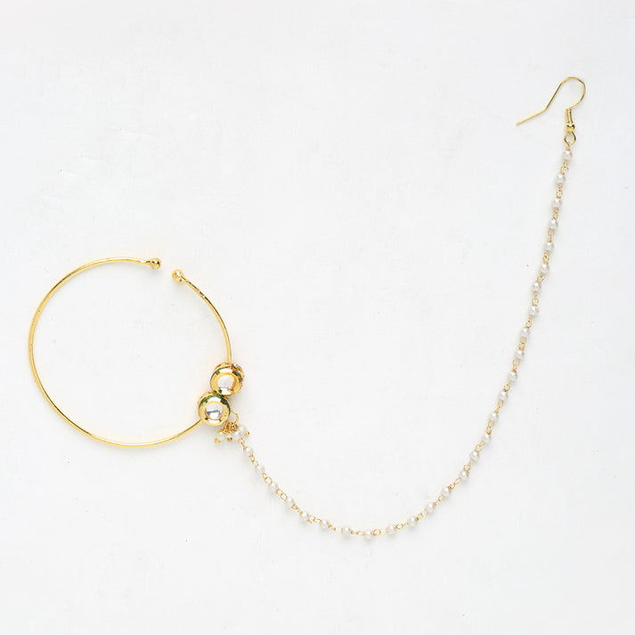 Double Kundan Nose Ring