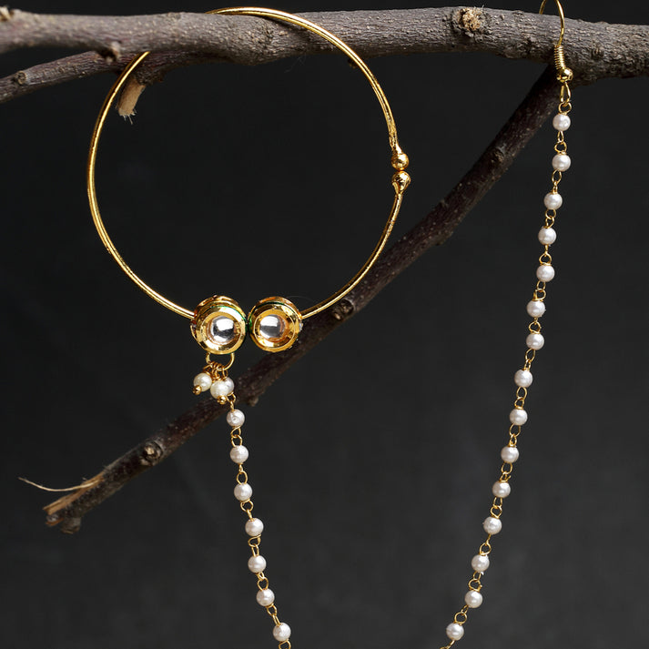 Double Kundan Nose Ring