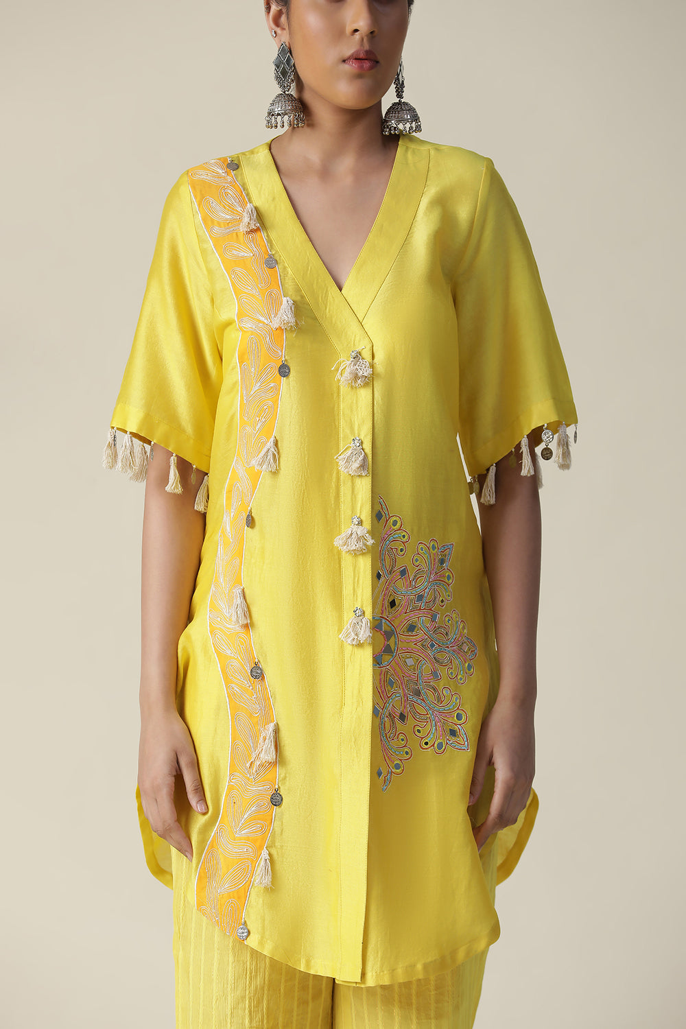 Jaune Mimosa Hand Painted Cord Set - Auraya Fashion - - #tag1# - #tag2# - #tag3# - #tag3#