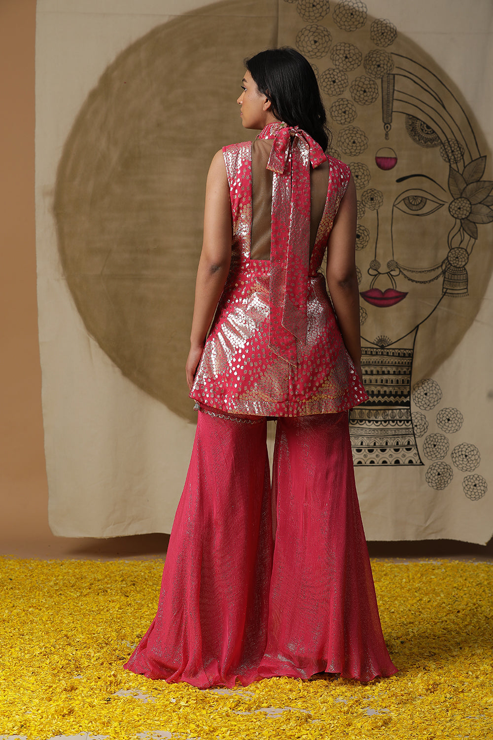 Dusty Red Palazzo Set - Auraya Fashion - - #tag1# - #tag2# - #tag3# - #tag3#