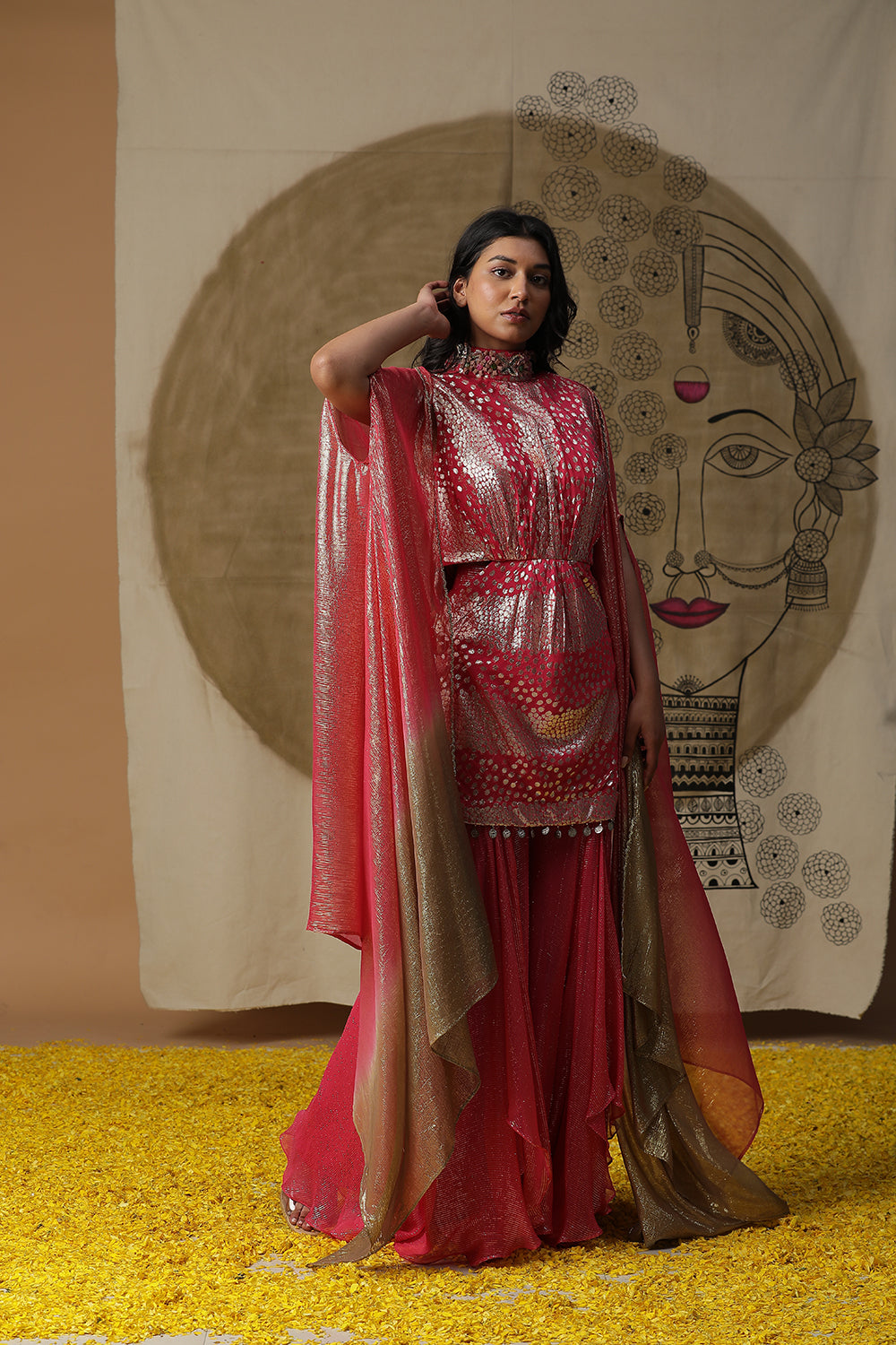 Dusty Red Palazzo Set - Auraya Fashion - - #tag1# - #tag2# - #tag3# - #tag3#