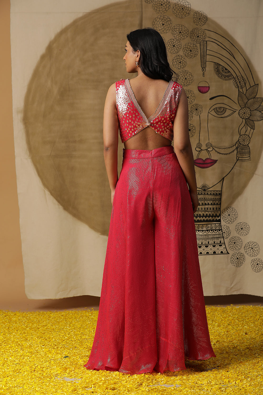 Coral Cape Set - Auraya Fashion - - #tag1# - #tag2# - #tag3# - #tag3#