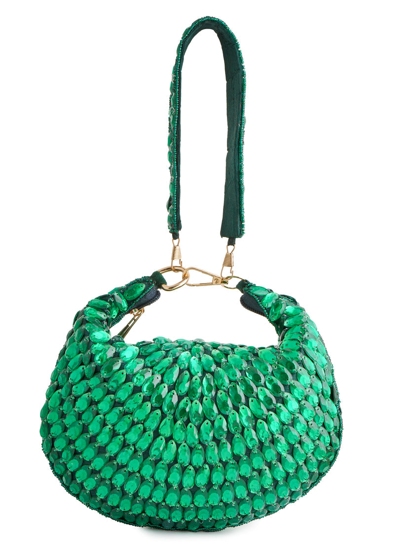CY A Clutch Story Emerald Glow Purse Front 2