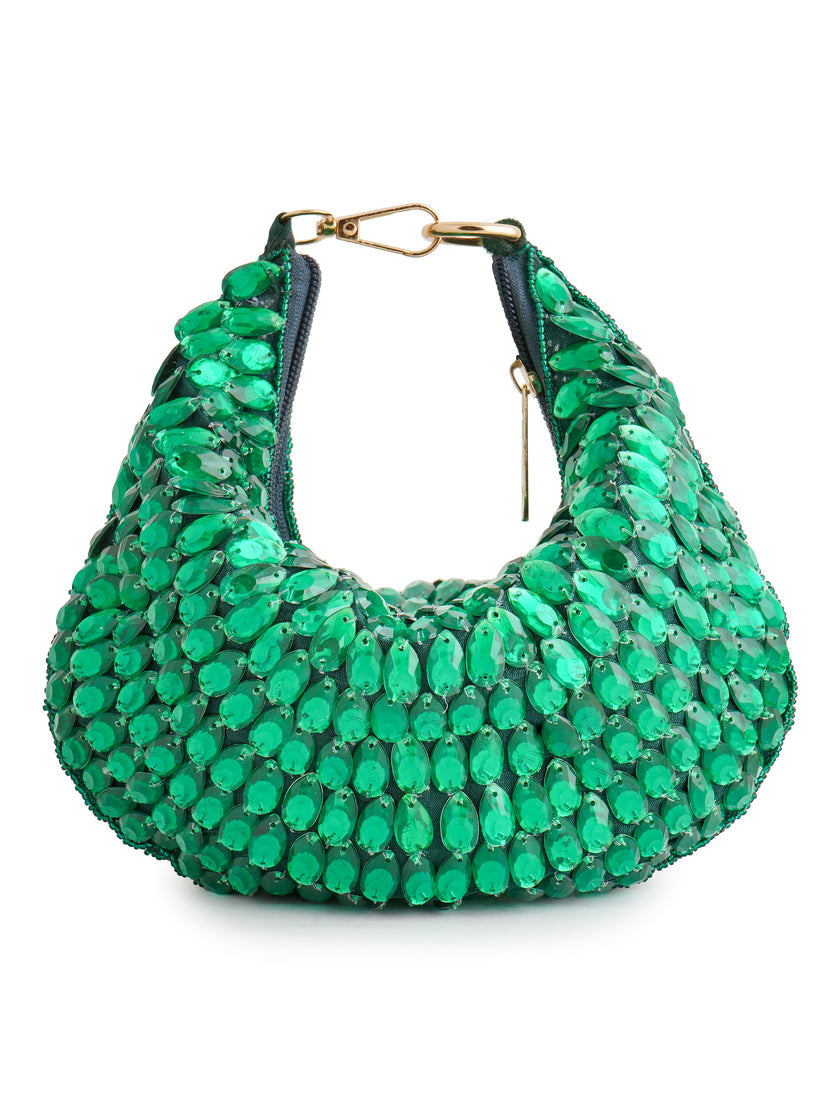 CY A Clutch Story Emerald Glow Purse Front 3