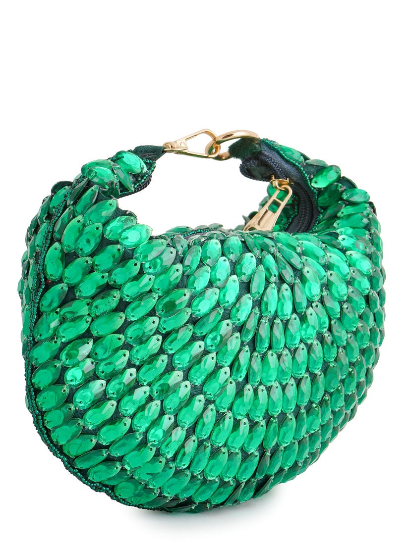 CY A Clutch Story Emerald Glow Purse Front 4