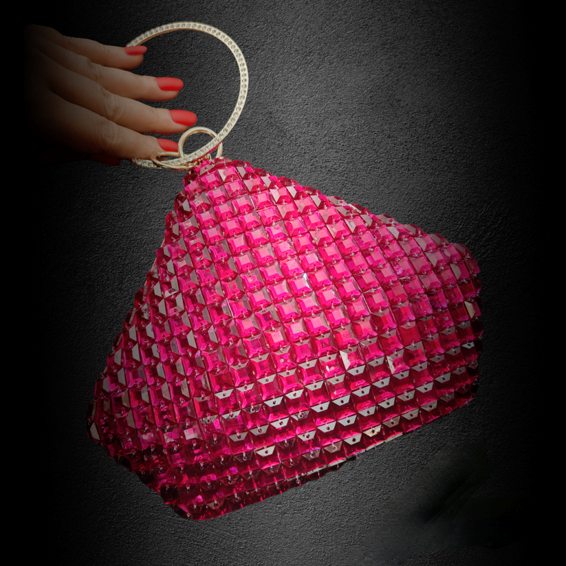 CY A Clutch Story Pink Sapphire Diamond Clutch Front 2