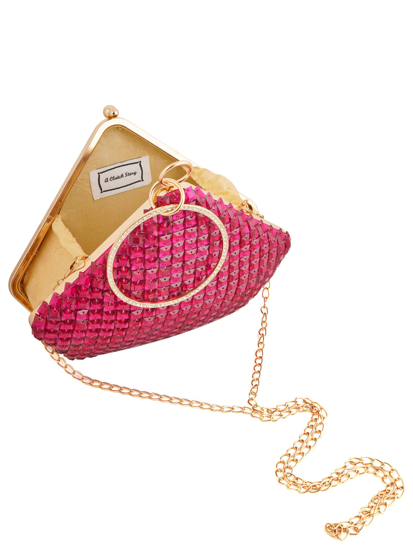 CY A Clutch Story Pink Sapphire Diamond Clutch Front 6