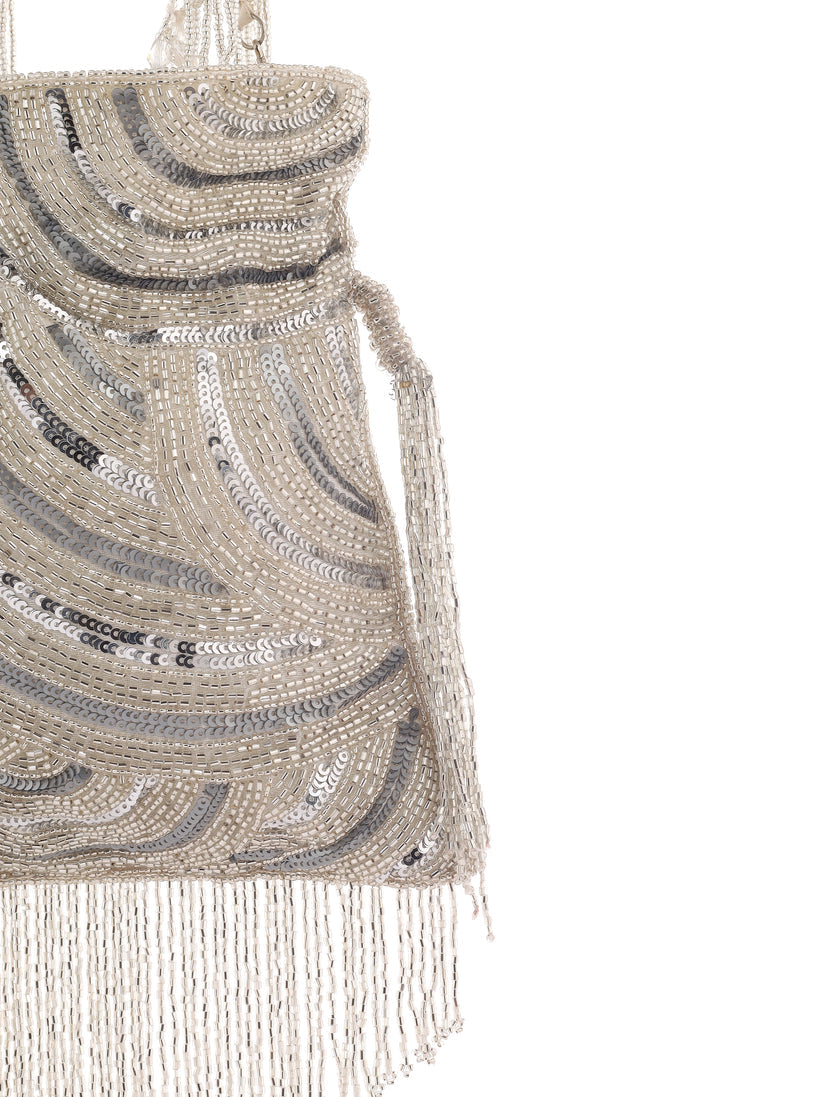 CY A Clutch Story Platinum Lux Potli Closeup 1