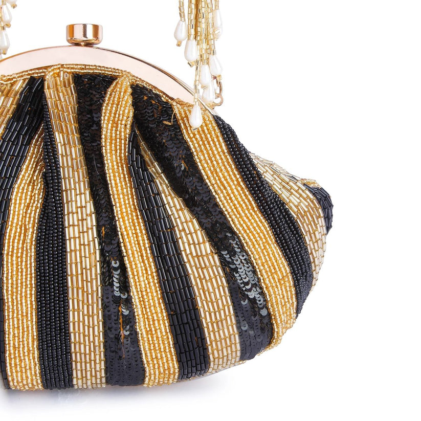 CY A Clutch Story Shine On Hand Embroidered Pouch Closeup 1