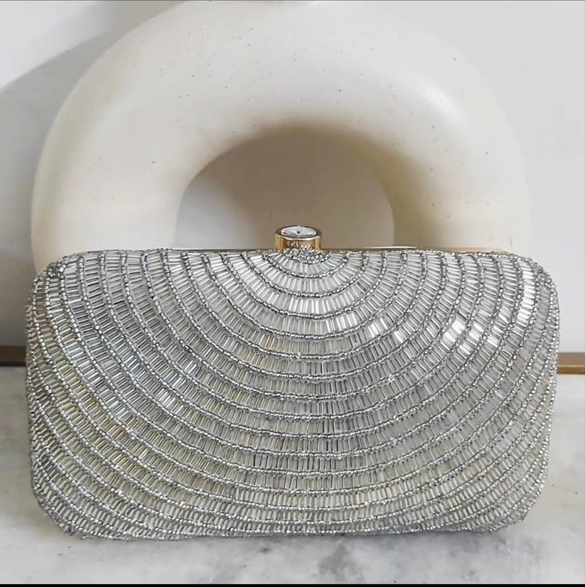 CY A Clutch Story Silver Cleopatra Clutch Front 1