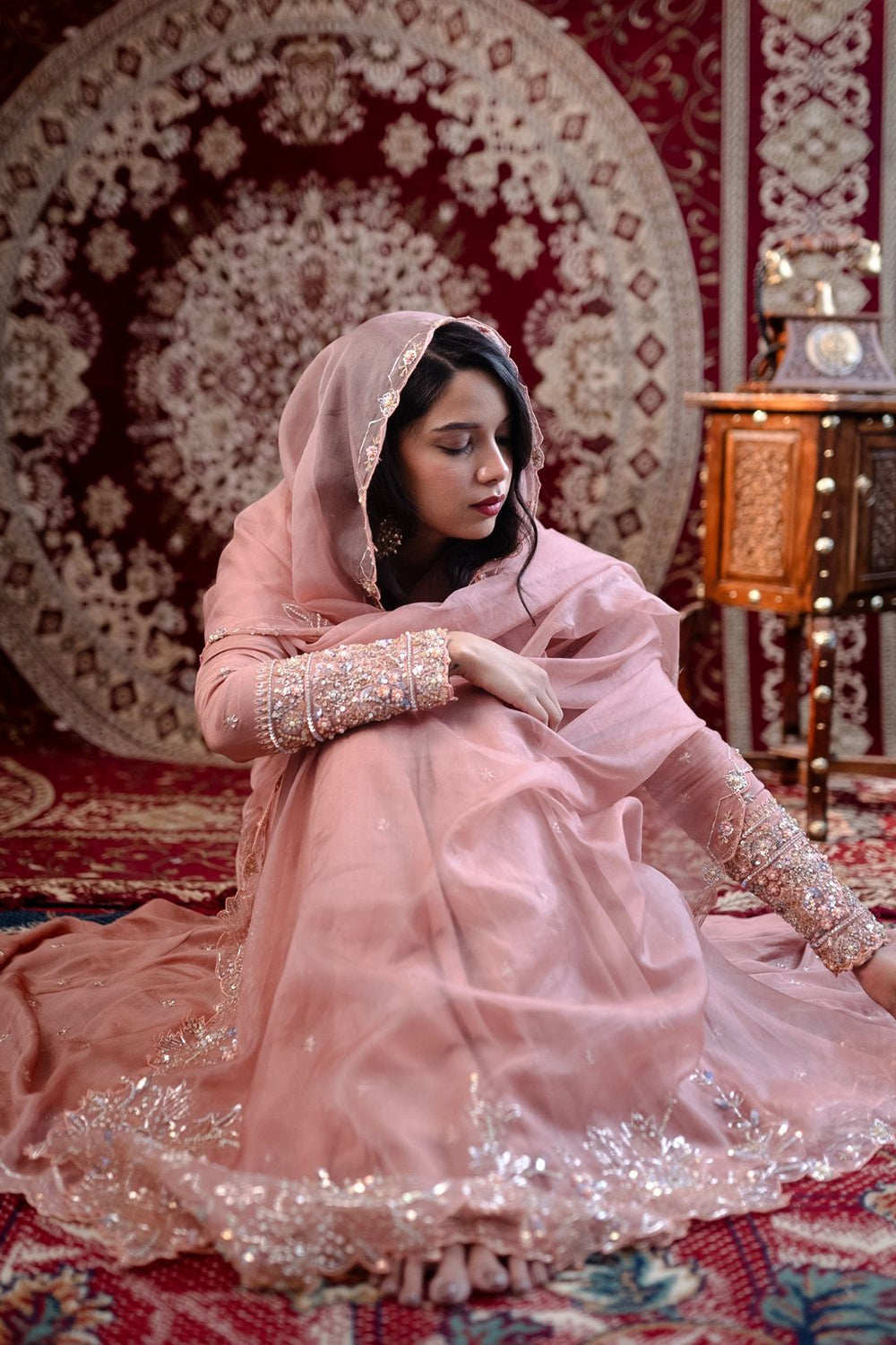 Mocha Glow Festive Anarkali
