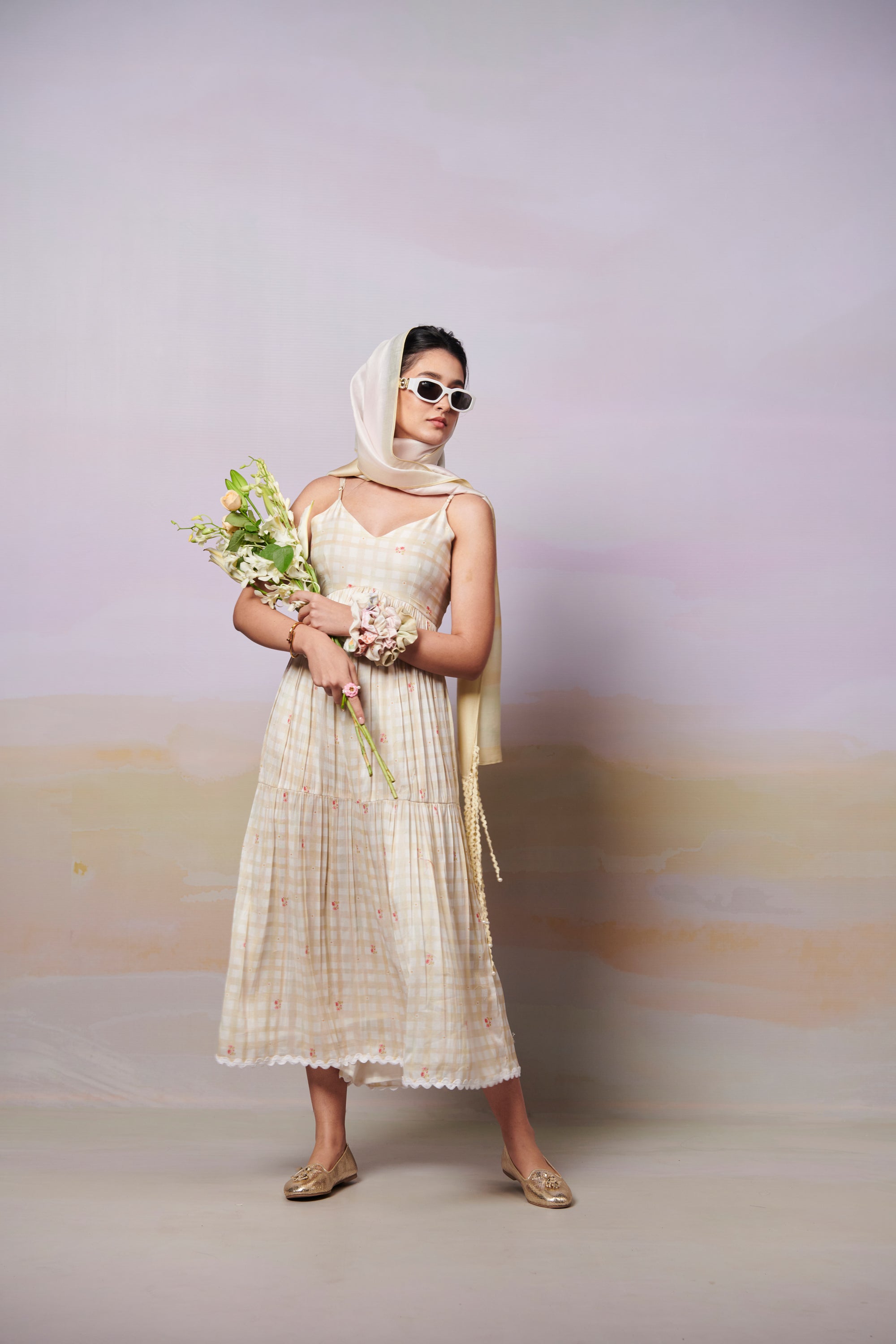 After Glow Rosette Long Dress