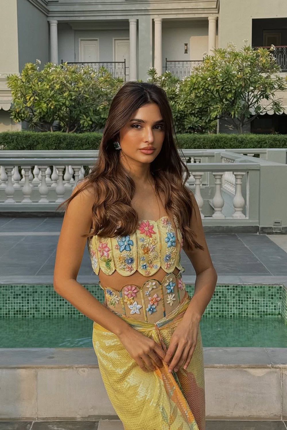 Alaviaa in Mimosa Draped Skirt Blouse