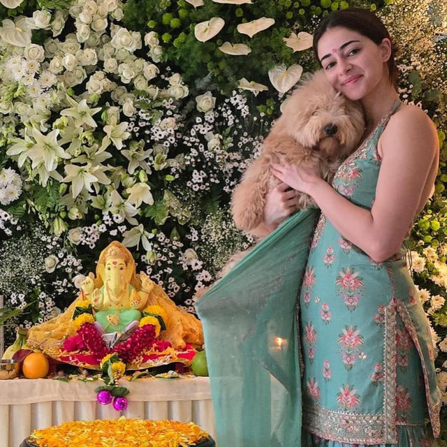 CY Ananya Pandey In Halter Sharara Set By Gopi Vaid Front 2