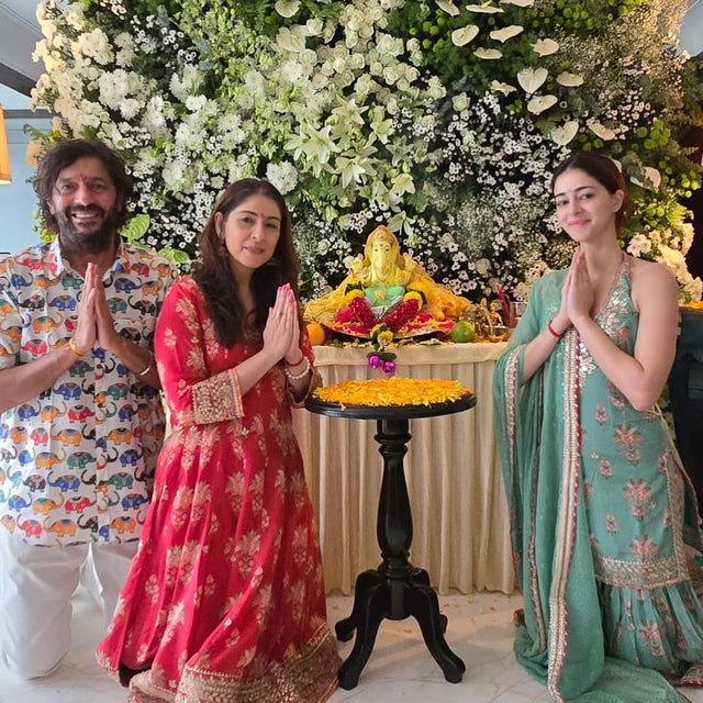 CY Ananya Pandey In Halter Sharara Set By Gopi Vaid Front 3