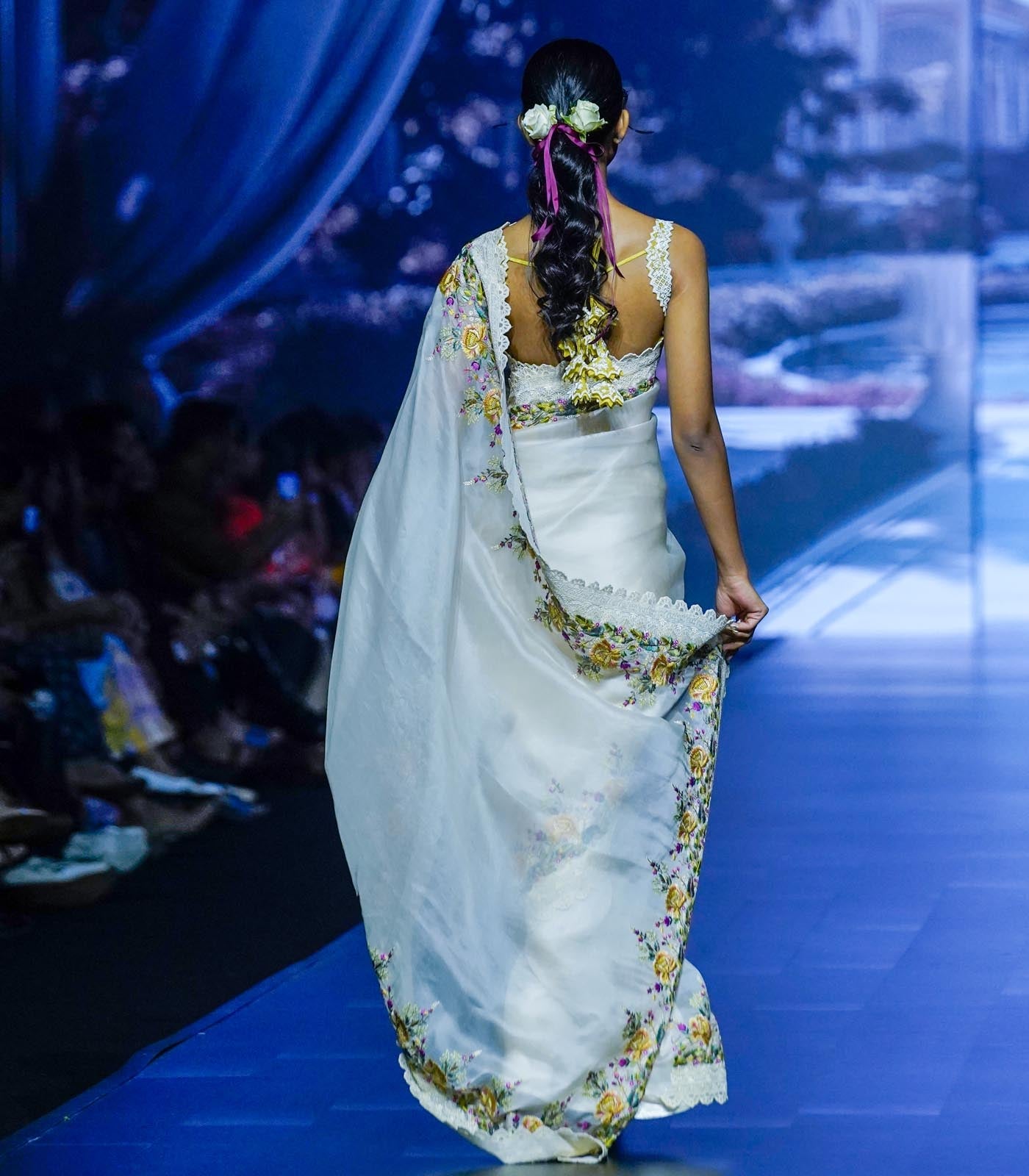 CY Anushree Reddy Baanki - Ivory Embrodiered Saree Set Success Back 1