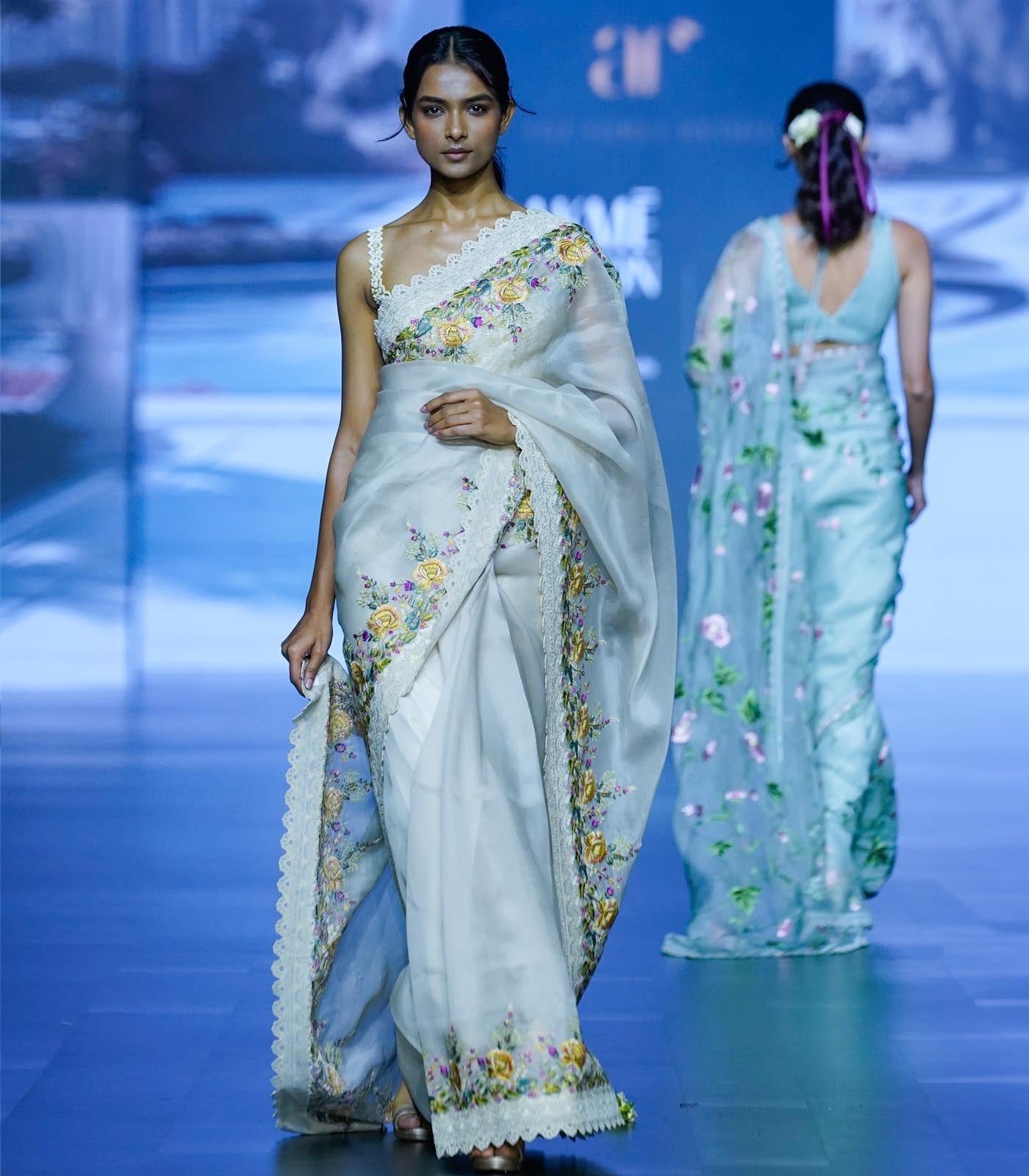 CY Anushree Reddy Baanki - Ivory Embrodiered Saree Set Success Front 1