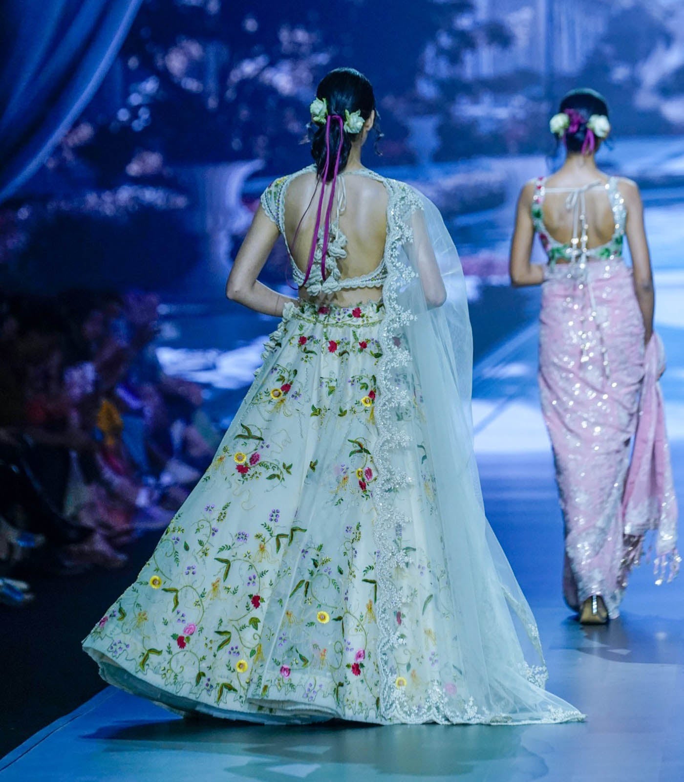 CY Anushree Reddy Leila - Ivory Embrodiered Lehenga Set Back 1